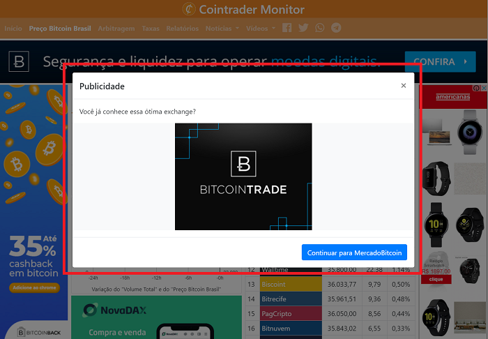 Modal de Exchange de Saída